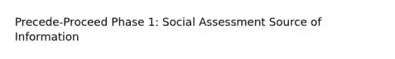 Precede-Proceed Phase 1: Social Assessment Source of Information