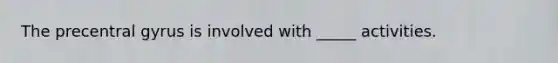 The precentral gyrus is involved with _____ activities.