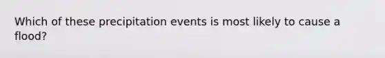 Which of these precipitation events is most likely to cause a flood?