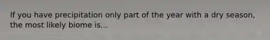 If you have precipitation only part of the year with a dry season, the most likely biome is...