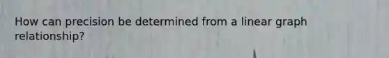 How can precision be determined from a <a href='https://www.questionai.com/knowledge/kvz7aF1aG5-linear-graph' class='anchor-knowledge'>linear graph</a> relationship?