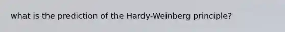 what is the prediction of the Hardy-Weinberg principle?