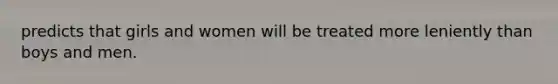 predicts that girls and women will be treated more leniently than boys and men.