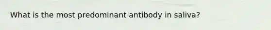 What is the most predominant antibody in saliva?