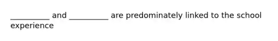 __________ and __________ are predominately linked to the school experience