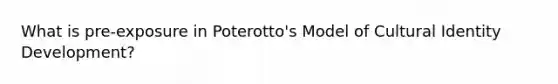 What is pre-exposure in Poterotto's Model of Cultural Identity Development?