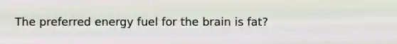 The preferred energy fuel for the brain is fat?