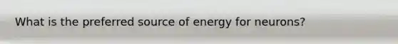 What is the preferred source of energy for neurons?