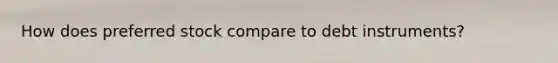 How does preferred stock compare to debt instruments?