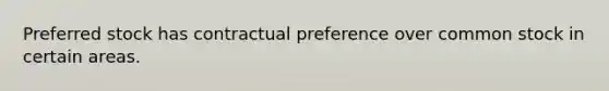 Preferred stock has contractual preference over common stock in certain areas.