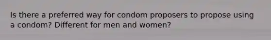 Is there a preferred way for condom proposers to propose using a condom? Different for men and women?