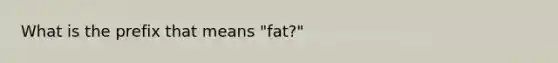 What is the prefix that means "fat?"