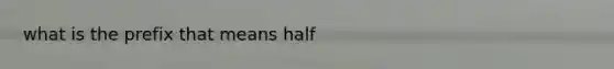 what is the prefix that means half