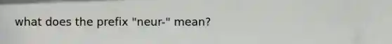 what does the prefix "neur-" mean?