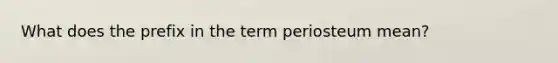 What does the prefix in the term periosteum mean?