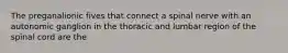 The preganalionic fives that connect a spinal nerve with an autonomic ganglion in the thoracic and lumbar region of the spinal cord are the