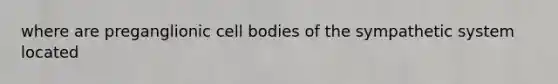 where are preganglionic cell bodies of the sympathetic system located