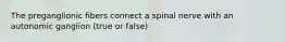 The preganglionic fibers connect a spinal nerve with an autonomic ganglion (true or false)