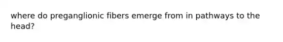 where do preganglionic fibers emerge from in pathways to the head?