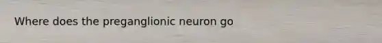 Where does the preganglionic neuron go