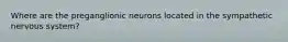 Where are the preganglionic neurons located in the sympathetic nervous system?