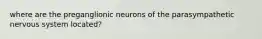 where are the preganglionic neurons of the parasympathetic nervous system located?