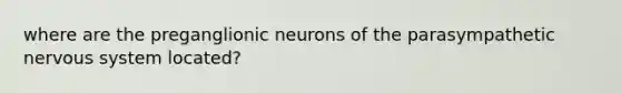 where are the preganglionic neurons of the parasympathetic nervous system located?