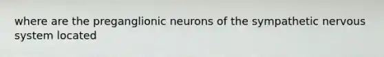 where are the preganglionic neurons of the sympathetic <a href='https://www.questionai.com/knowledge/kThdVqrsqy-nervous-system' class='anchor-knowledge'>nervous system</a> located