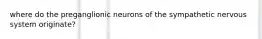 where do the preganglionic neurons of the sympathetic nervous system originate?