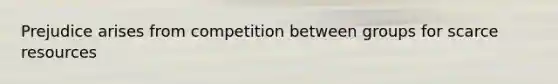 Prejudice arises from competition between groups for scarce resources