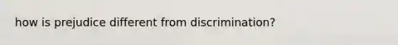 how is prejudice different from discrimination?