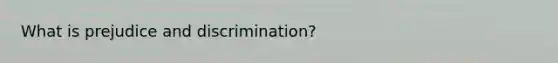 What is prejudice and discrimination?