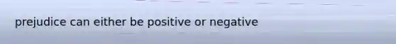 prejudice can either be positive or negative