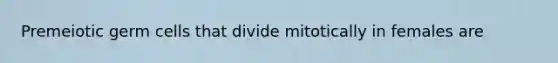 Premeiotic germ cells that divide mitotically in females are