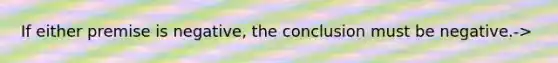 If either premise is negative, the conclusion must be negative.->