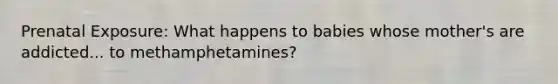 Prenatal Exposure: What happens to babies whose mother's are addicted... to methamphetamines?