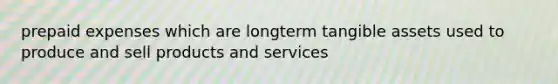 prepaid expenses which are longterm tangible assets used to produce and sell products and services