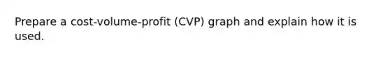 Prepare a cost-volume-profit (CVP) graph and explain how it is used.