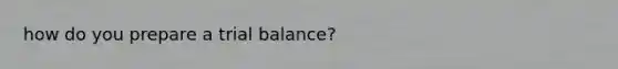 how do you prepare a trial balance?