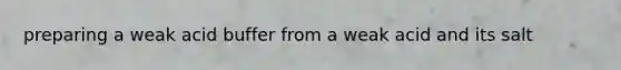 preparing a weak acid buffer from a weak acid and its salt