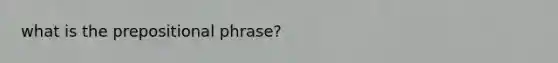 what is the prepositional phrase?