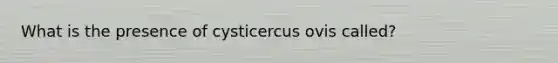 What is the presence of cysticercus ovis called?