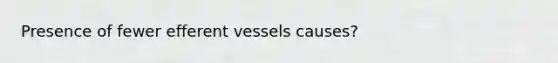 Presence of fewer efferent vessels causes?