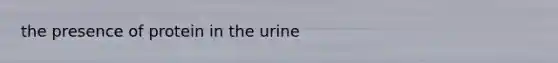 the presence of protein in the urine