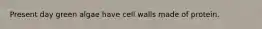 Present day green algae have cell walls made of protein.