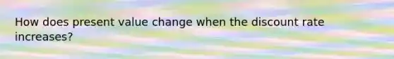 How does present value change when the discount rate increases?