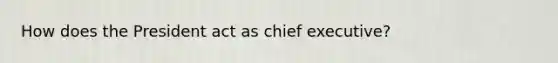 How does the President act as chief executive?