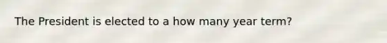 The President is elected to a how many year term?