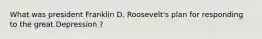 What was president Franklin D. Roosevelt's plan for responding to the great Depression ?