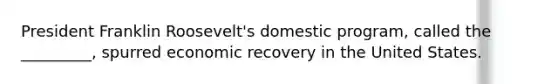 President Franklin Roosevelt's domestic program, called the _________, spurred economic recovery in the United States.